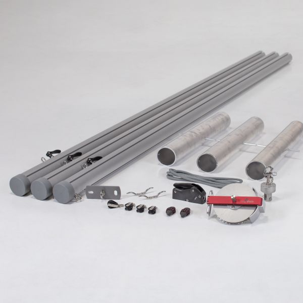 Flex Hardware-Set Basic mit 3 Masten + 1 Wandplatte