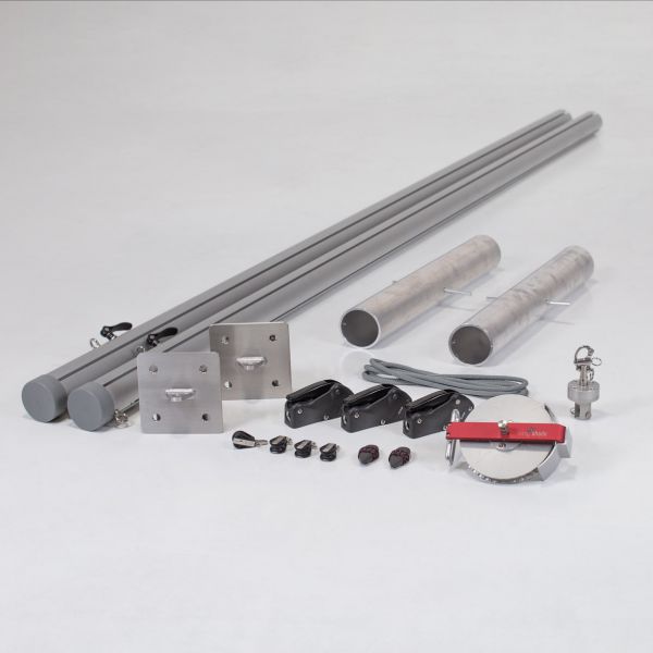Flex Hardware-Set Standard mit 2 Masten + 2 Wandplatten