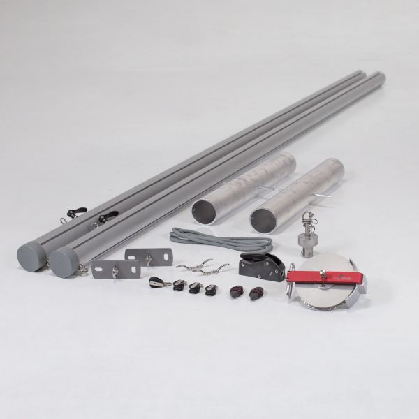 Flex Hardware-Set Basic mit 2 Masten + 2 Wandplatten