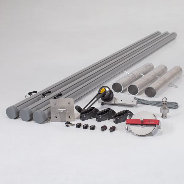 Flex Hardware-Set Premium mit 3 Masten + 1 Wandplatte