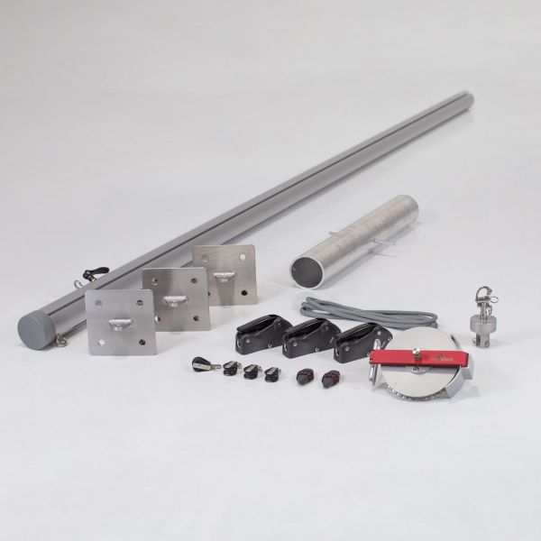 Flex Hardware-Set Standard mit 1 Mast + 3 Wandplatten