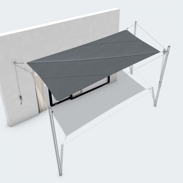 Flex Sonnensegel-Set Premium mit 3 Masten