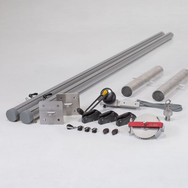 Flex Hardware-Set Premium mit 2 Masten + 2 Wandplatten